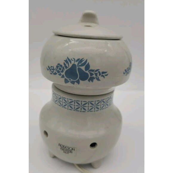 Robeson Wax Melt Candle Potpourri Warmer 7” Electric Vintage Beige Blue - Picture 4 of 11